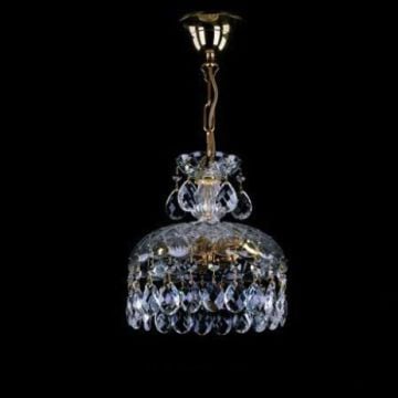 Low ceiling crystal basket chandelier