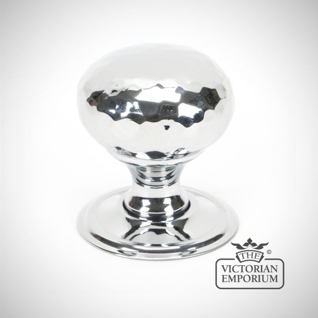 Polished Chrome Hammered Mushroom Cabinet Knob