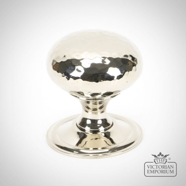 Polished Nickel Hammered Mushroom Cabinet Knob  46027 Main