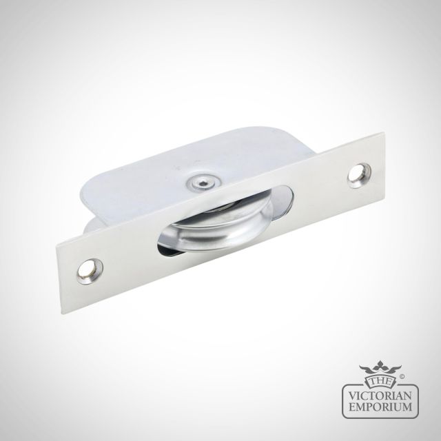 49588  Satin Chrome Square Ended Sash Pulley 75kg