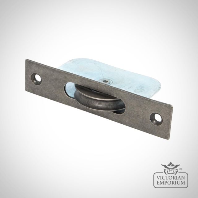 83641  Antique Pewter Square Ended Sash Pulley 75kg