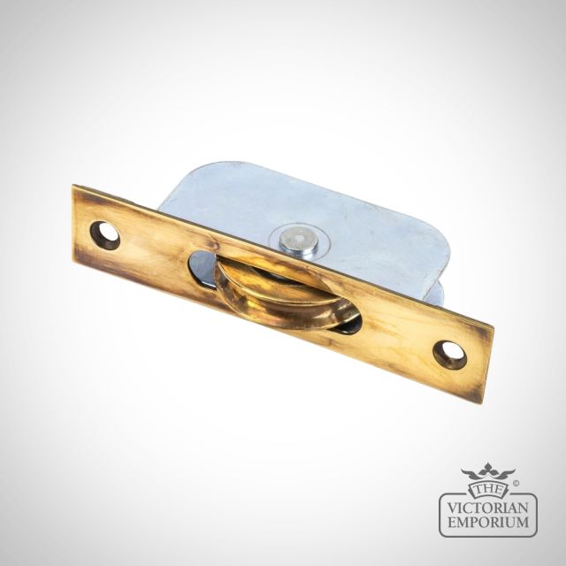 83919  Aged Brass Square Ended Sash Pulley 75kg
