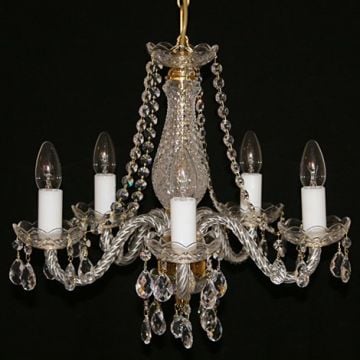 Small Ornate Crystal Chandelier 2 - With Rope Twist Glass Arms