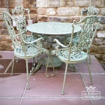 Victorian High Back Carver Garden Chair   With Or Without Arms Cast Iron Garden 4 Piece Set 50437121