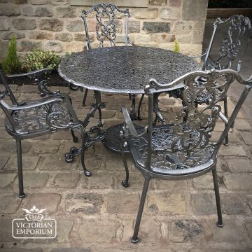 Victorian High Back Carver Garden Chair   With Or Without Arms Cast Iron Garden 4 Piece Set 6487327 2