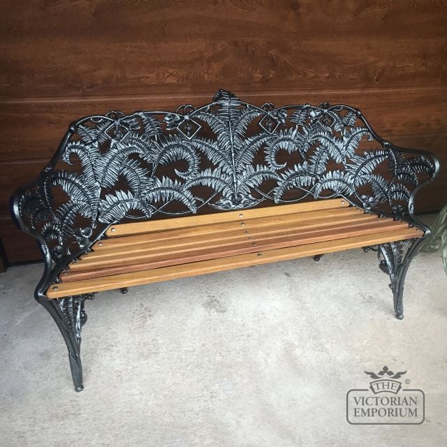Victorian Cast Fern Leaf Design Garden Bench - 2 or 3 seater