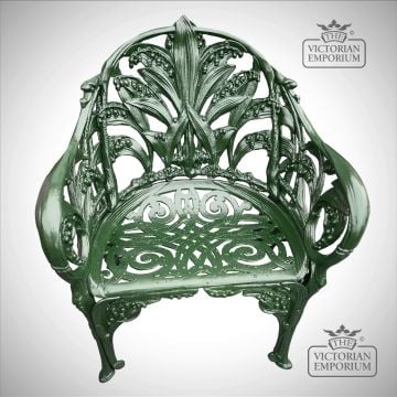 Victorian Lily Of The Valley Design Garden Chair Emerald Green Chair