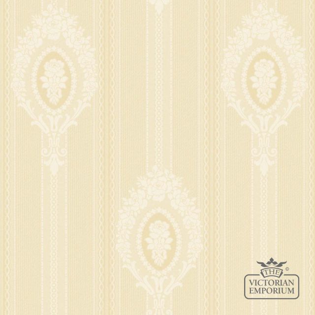 Medallion and Stripe Wallpaper