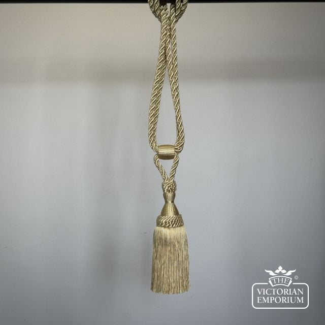 Troynorth Solar Saturn Celestial Single Tassel Tie Back Small Contemporary Modern Clean Gold Yellow Neutral