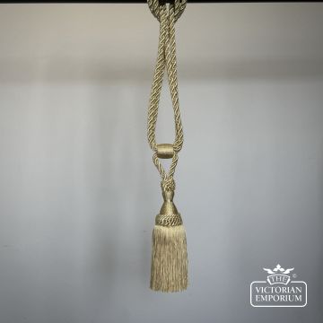 Troynorth Solar Saturn Celestial Single Tassel Tie Back Small Contemporary Modern Clean Gold Yellow Neutral