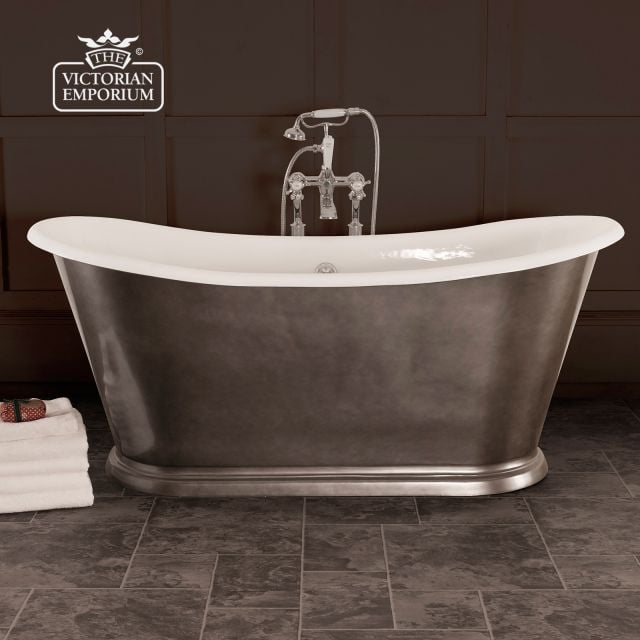Rolltop Bath Caravel Bateau Pewter Lustre