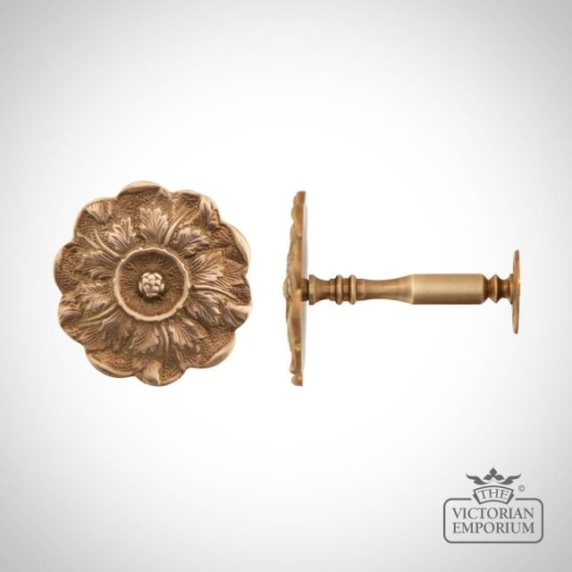 Delphinium Brass Curtain Holdback