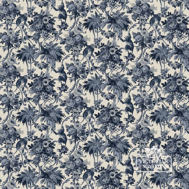 Period Monkey Puzzle Wallpaper Indigo Cw12 Test 70cm