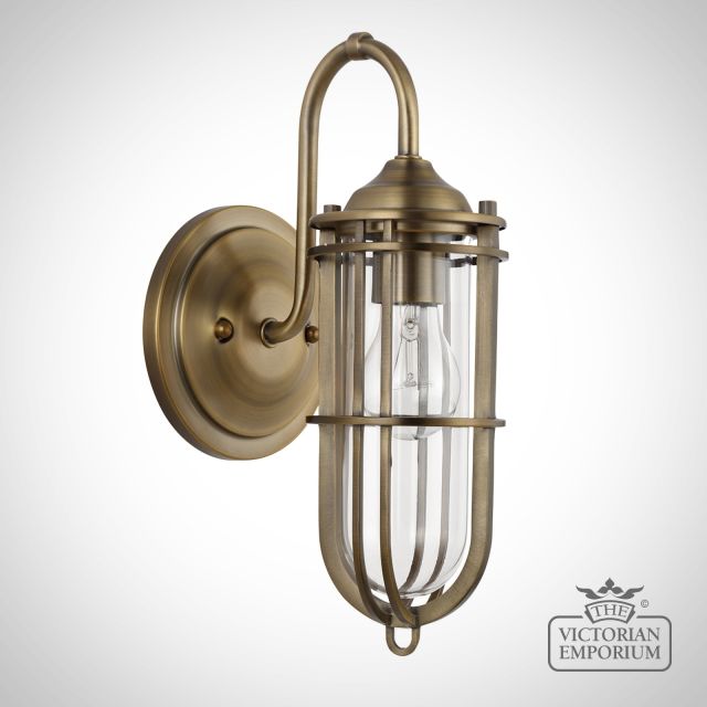 Urban Single Wall Light In Dark Antique Brass