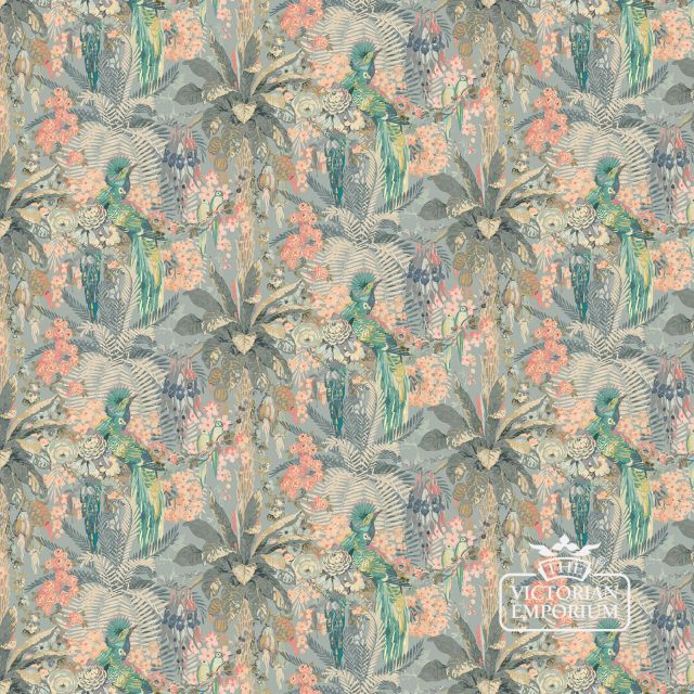 Period Wallpaper Rainforestrabble Powderblue