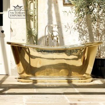 Rolltop Bath Copper Bulle Brass Ext And Int