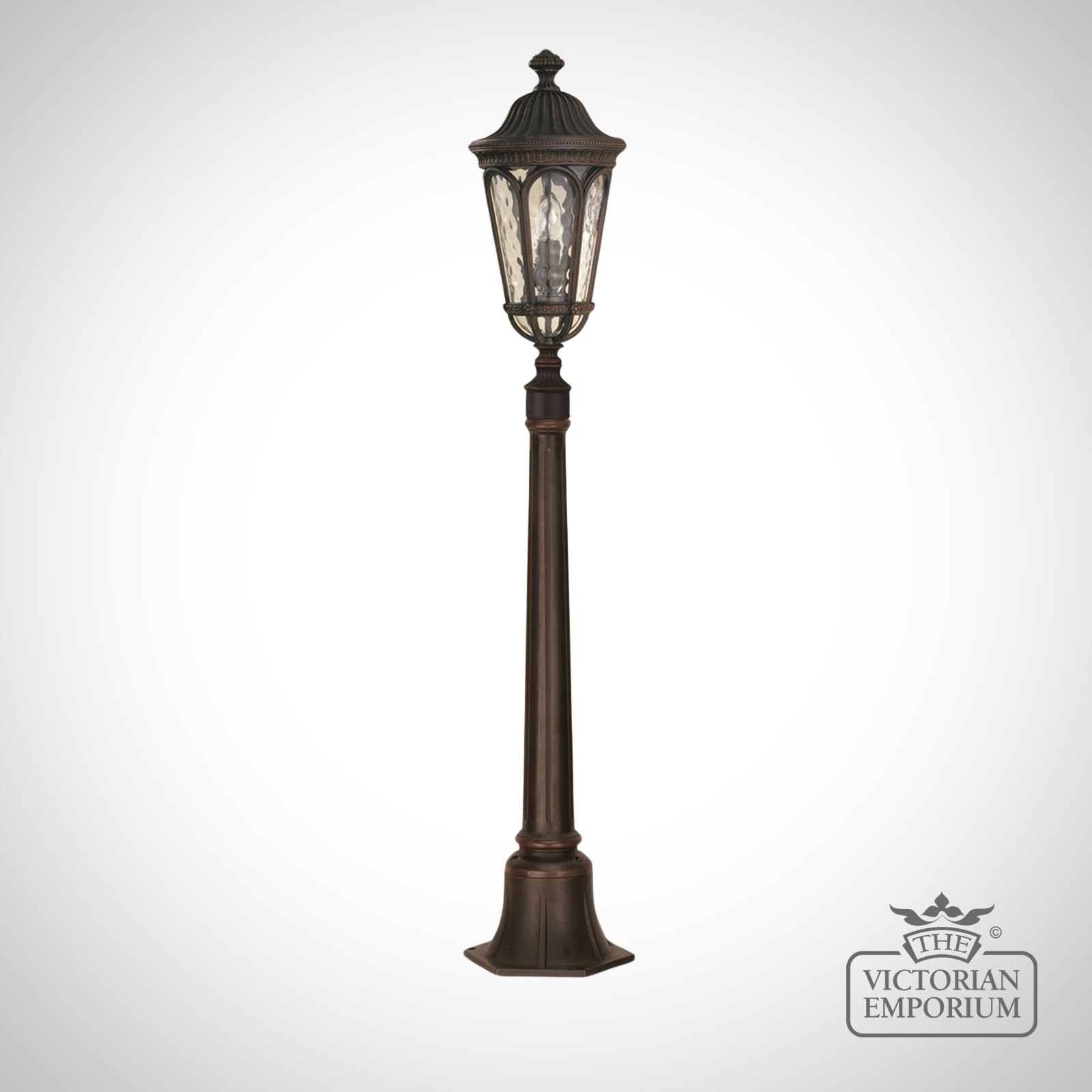 Regent Pillar Lantern In Rich Walnut Finish