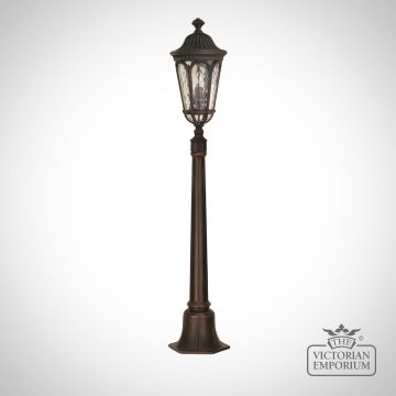 Regent Pillar Lantern In Rich Walnut Finish