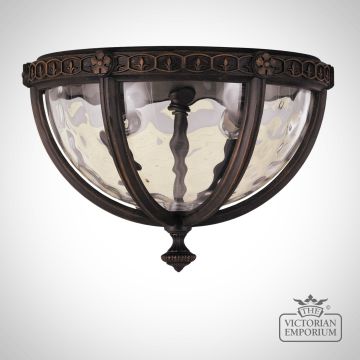 Regent Flush Mount Light In Rich Walnut Finish