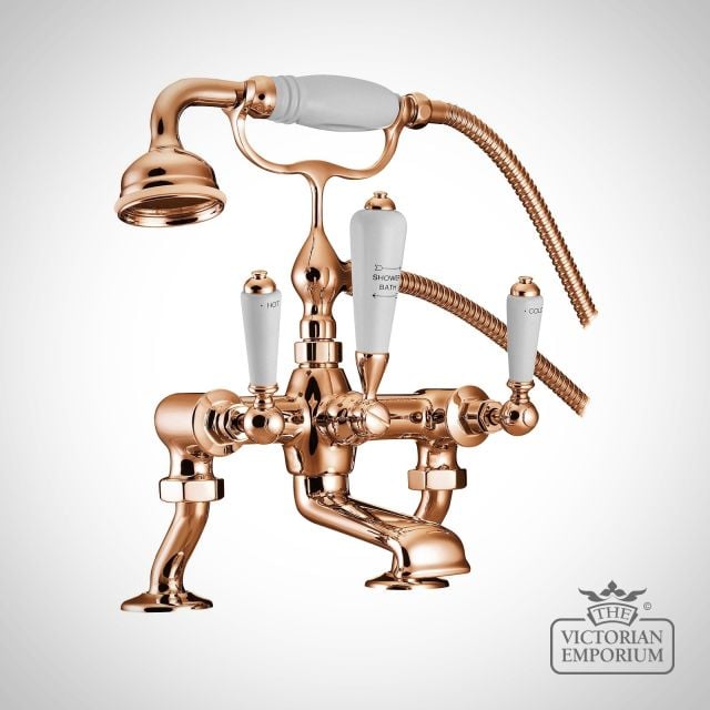 Bath Mixer Taps With Cranked Legs - in Chrome, Nickel or Copper