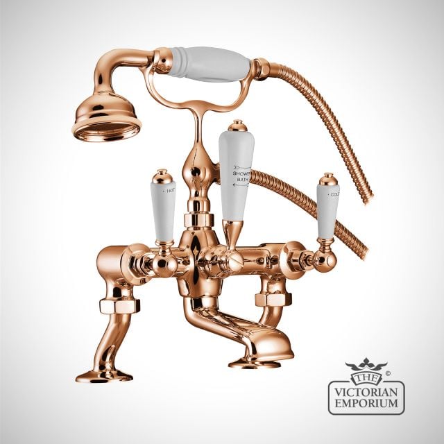 Bath Mixer Taps With Cranked Legs - in Chrome, Nickel or Copper
