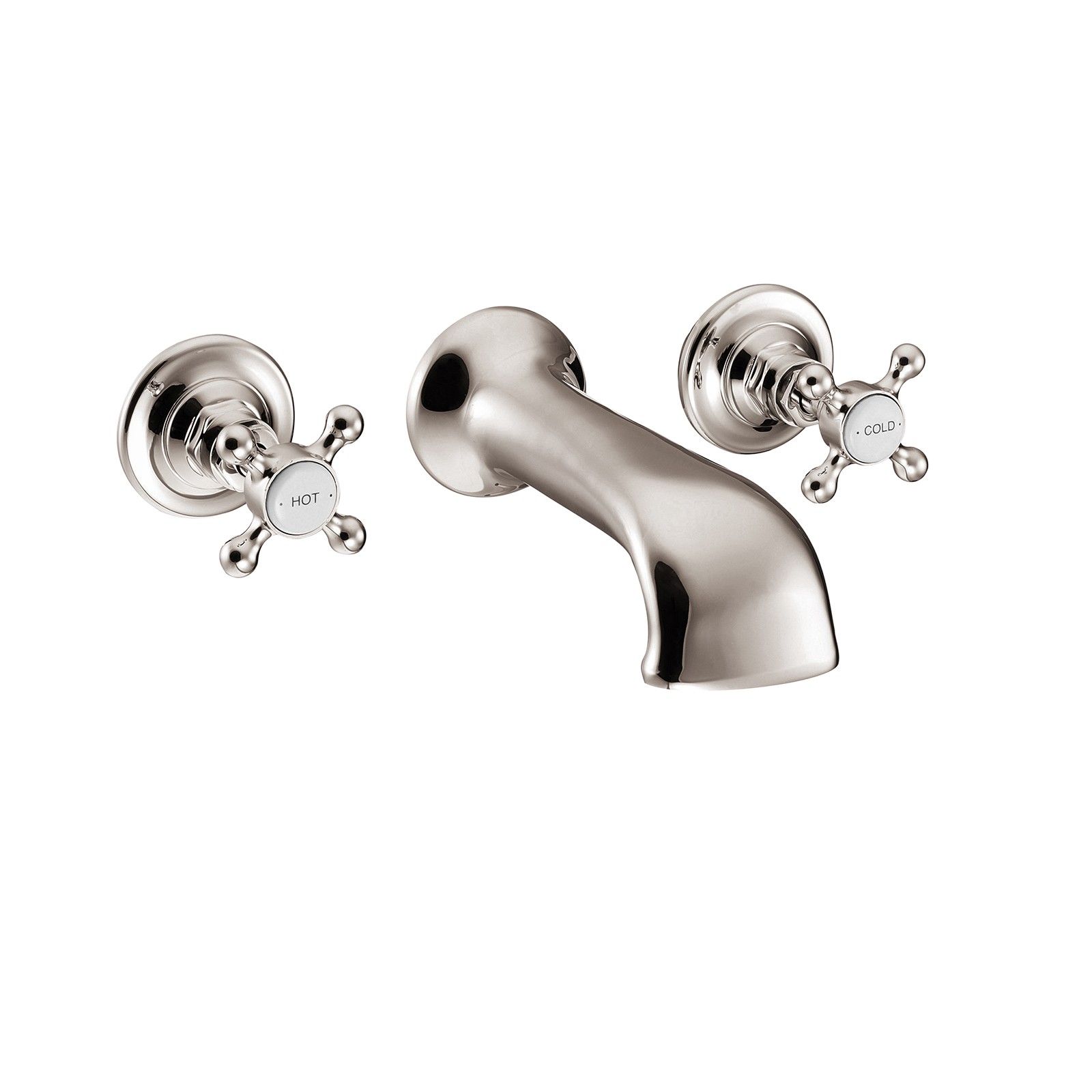 Wall Mounted Three Piece Bath filler - in Chrome, Nickel or Copper