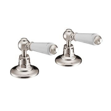 Deck Mounted Bath Valves With Ceramic Lever - in Chrome, Nickel or Copper