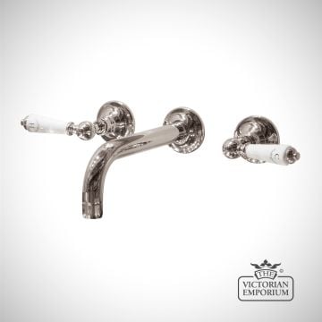 Basin Wall Mounted 3 Hole Mixer - in Chrome, Nickel or Copper