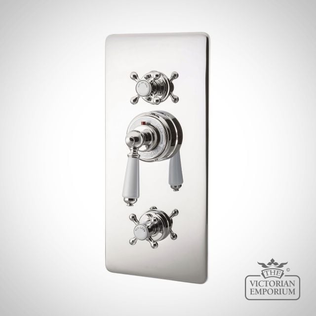 Concealed Thermostatic Valve With Integral flow Valves - in Chrome, Nickel or Copper