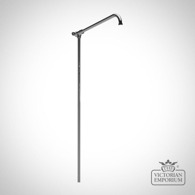 Chrome Shower Arm With Riser Rail - in Chrome, Nickel or Copper