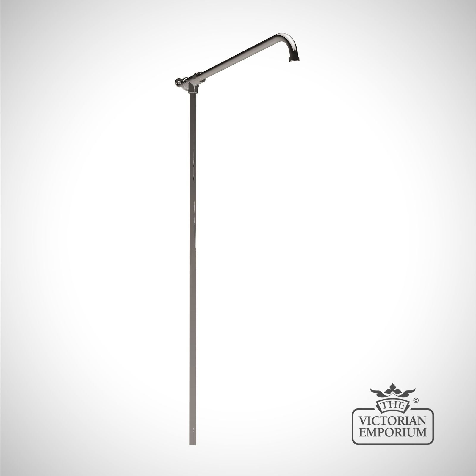 Chrome Shower Arm With Riser Rail - in Chrome, Nickel or Copper
