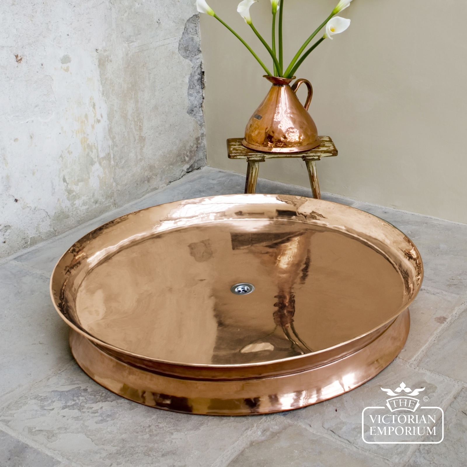 Copper Circular Shower Tray Large Shower Trays