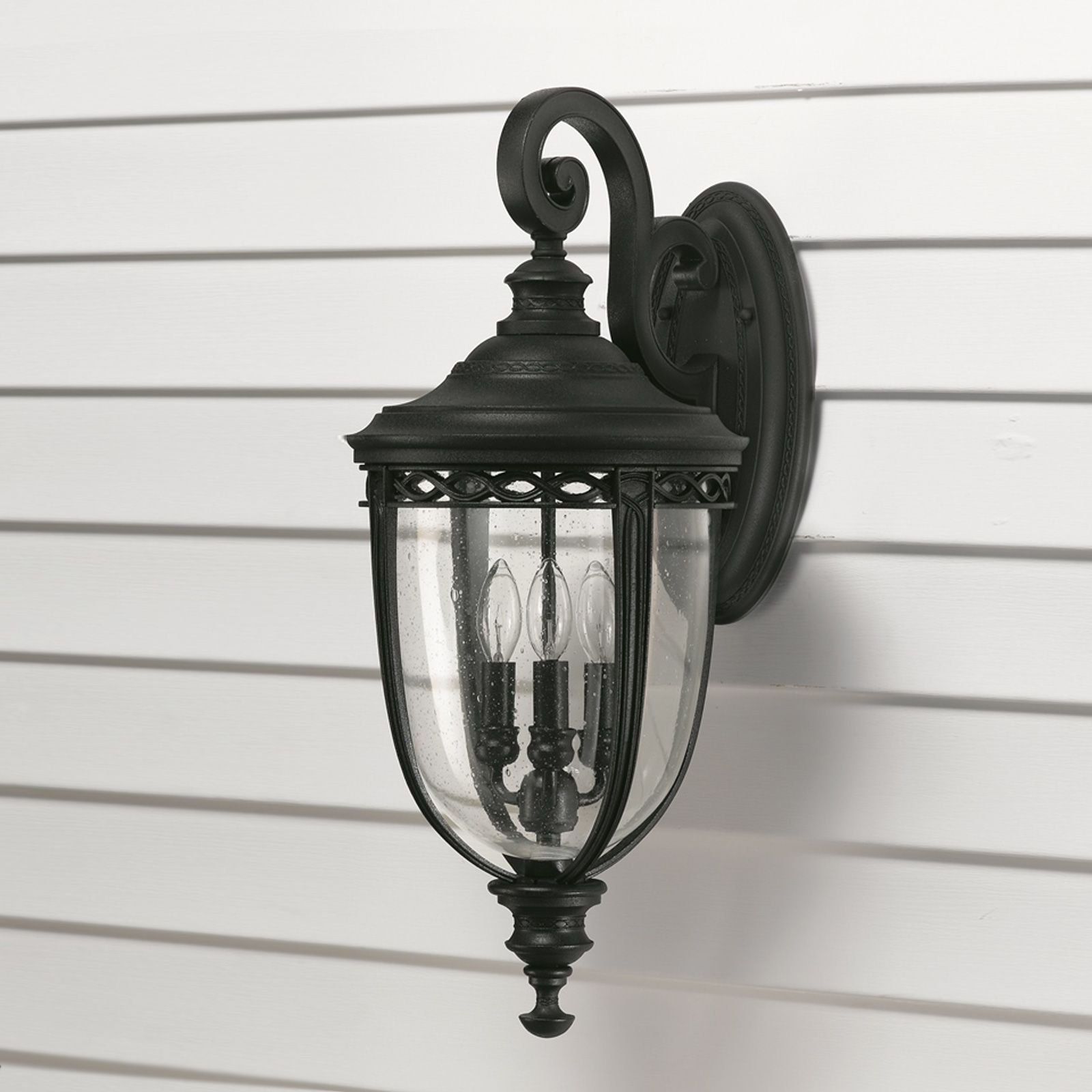 Bridle wall light in black - large