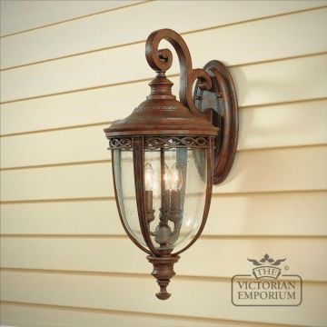Bridle wall lantern in british bronze finish - large