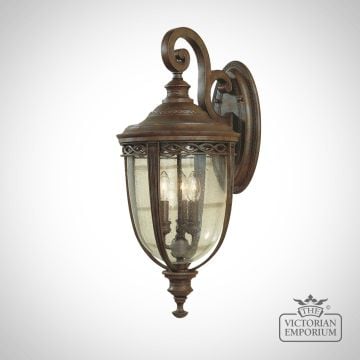 Bridle Wall Lantern In British Bronze Finish - Large