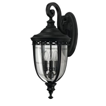 Bridle wall lantern in black finish - small