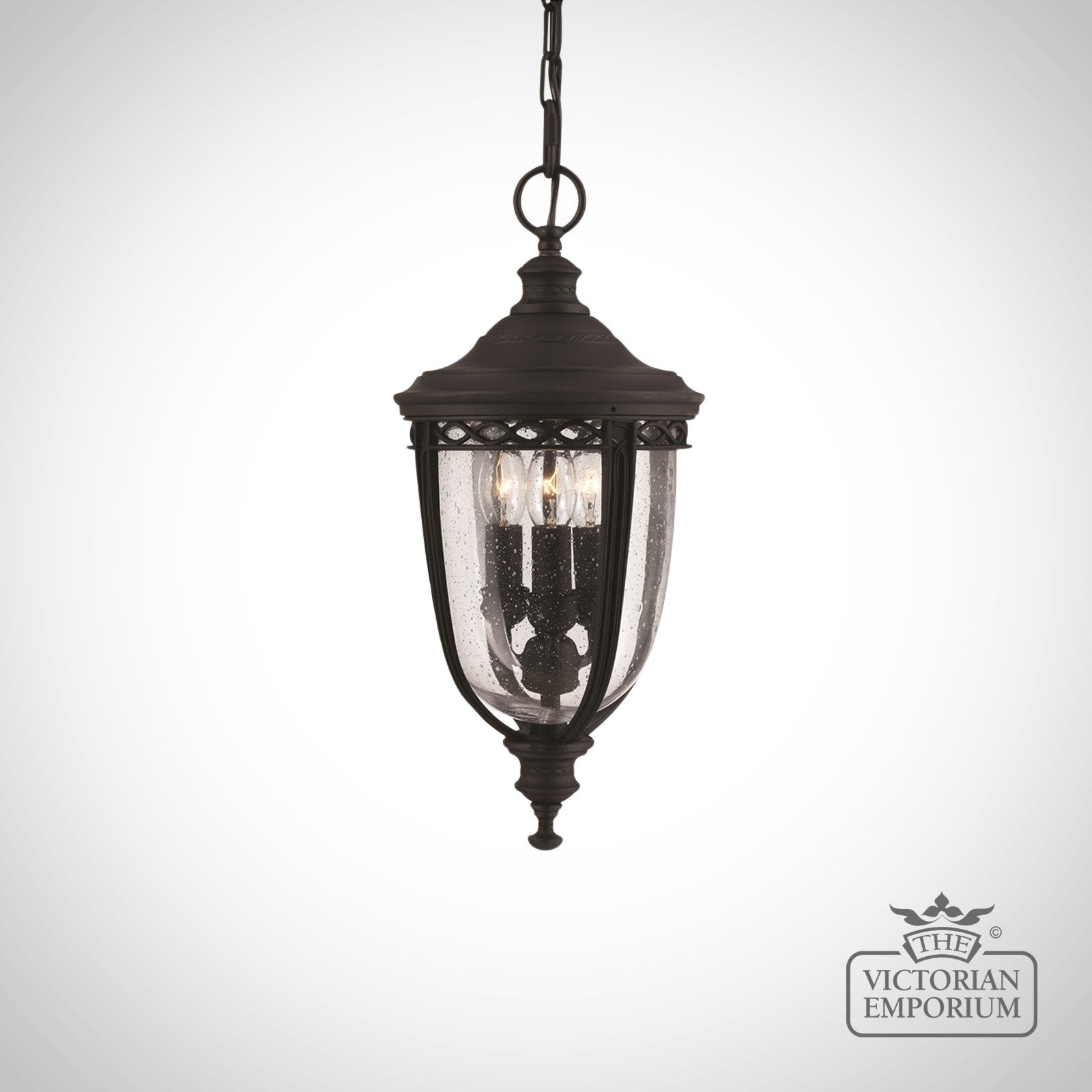 Bridle Medium Chain Lantern In Black Finish