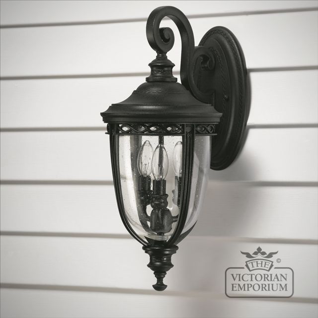 Bridle wall lantern in black finish - medium