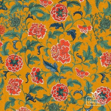 Chinese Ornament Floral V3 Ochre S  Wp20580