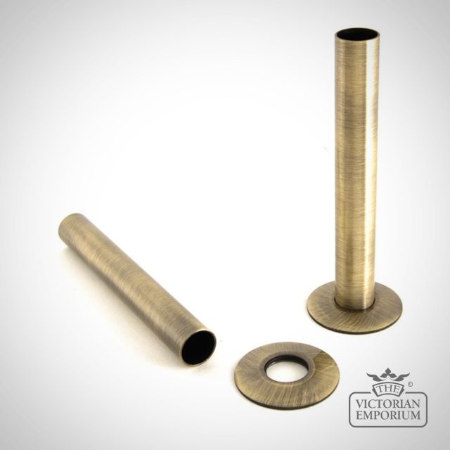 Pipe Sleeve Floor Plate Kit Antique Brass