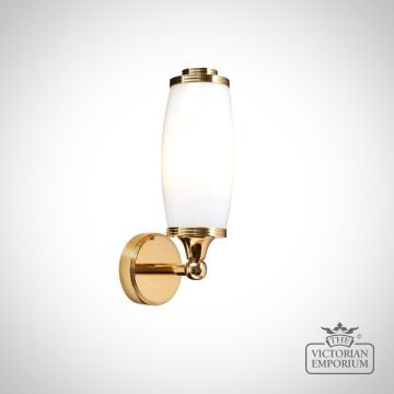 Double bathroom wall light in solid brass and chrome or nickel finish