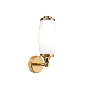 Bathroom wall light in solid brass and chrome or nickel finish