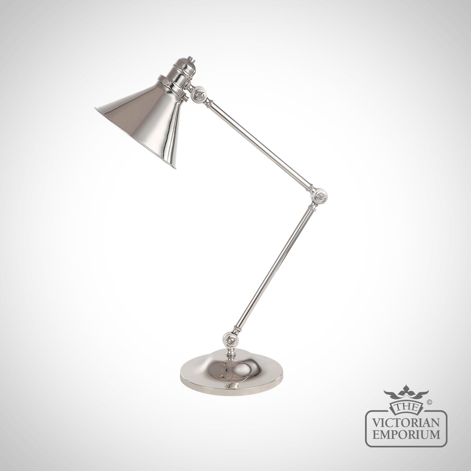 Provence table lamp in Polished Nickel