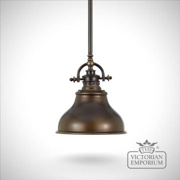 Emerey single mini pendant light in Palladin Bronze