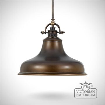 Emerey single medium pendant light in Palladin Bronze