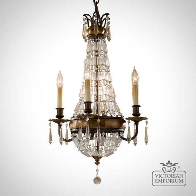 Bellini Bronze and Antique Quartz 4 Light Chandelier