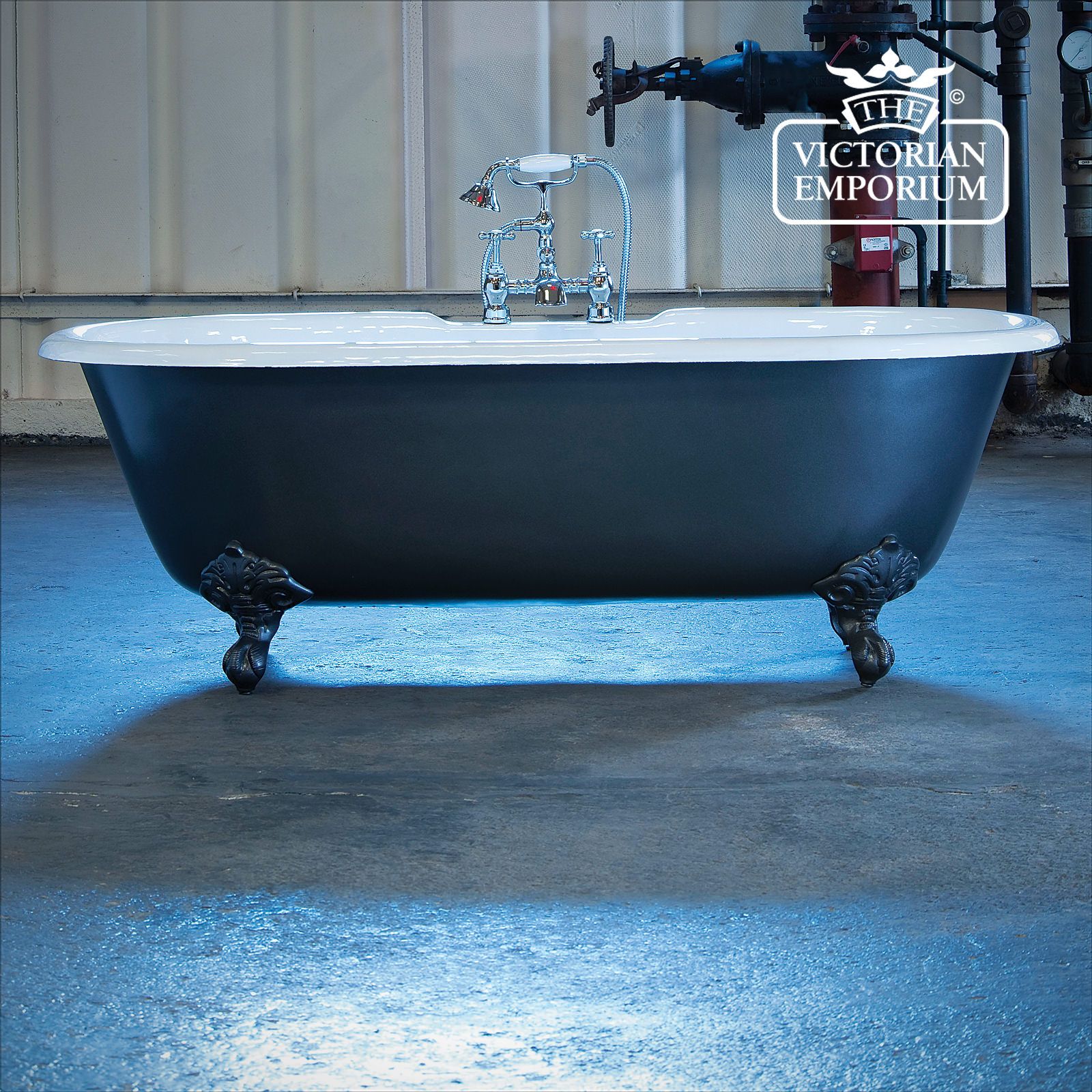 Moulin Large Cast Iron Roll Top Bath with Ball and Claw Feet