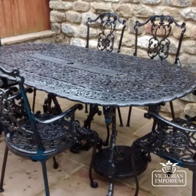 Victorian Cast Outdoor Garden Oval Table 6ft