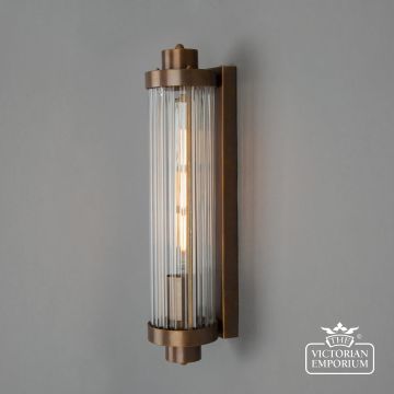 Louise Ripped Glass and Brass Bathroom Wall Light