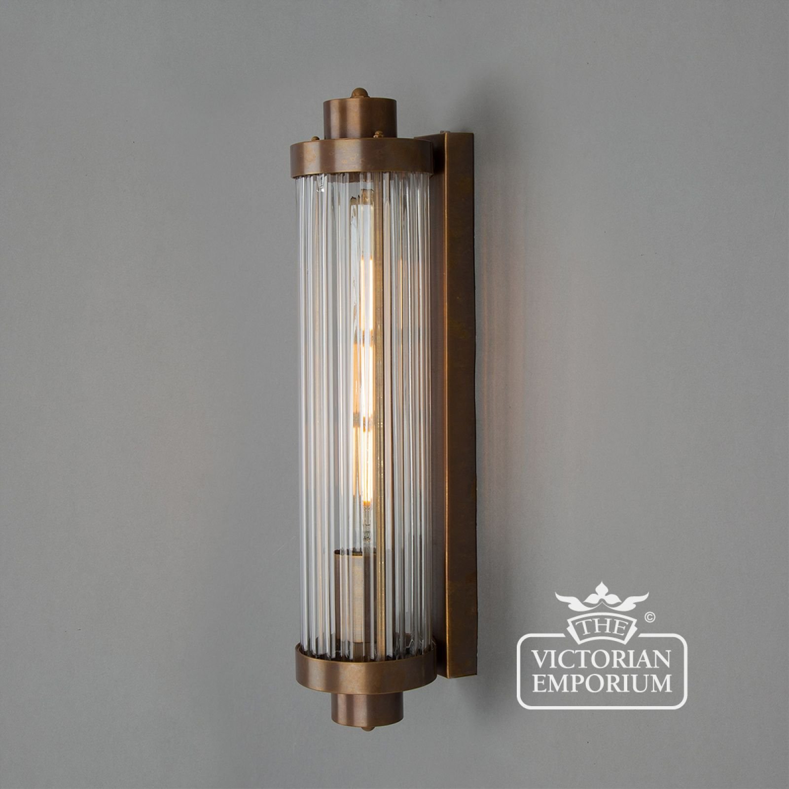 Louise Ripped Glass and Brass Bathroom Wall Light
